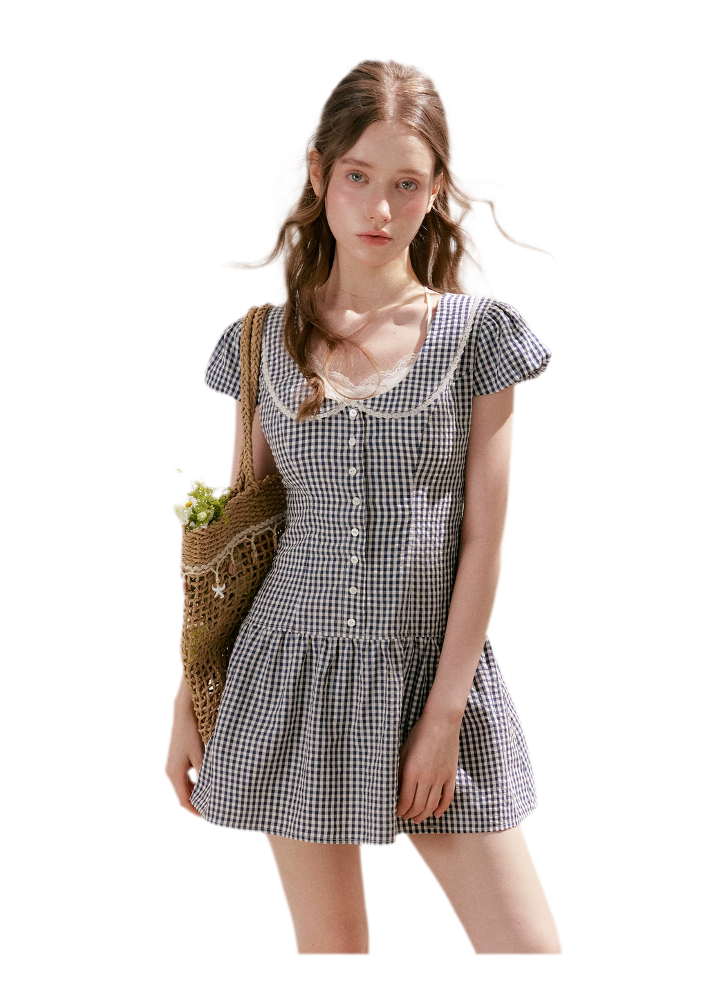 Lace Vintage Plaid Dress
