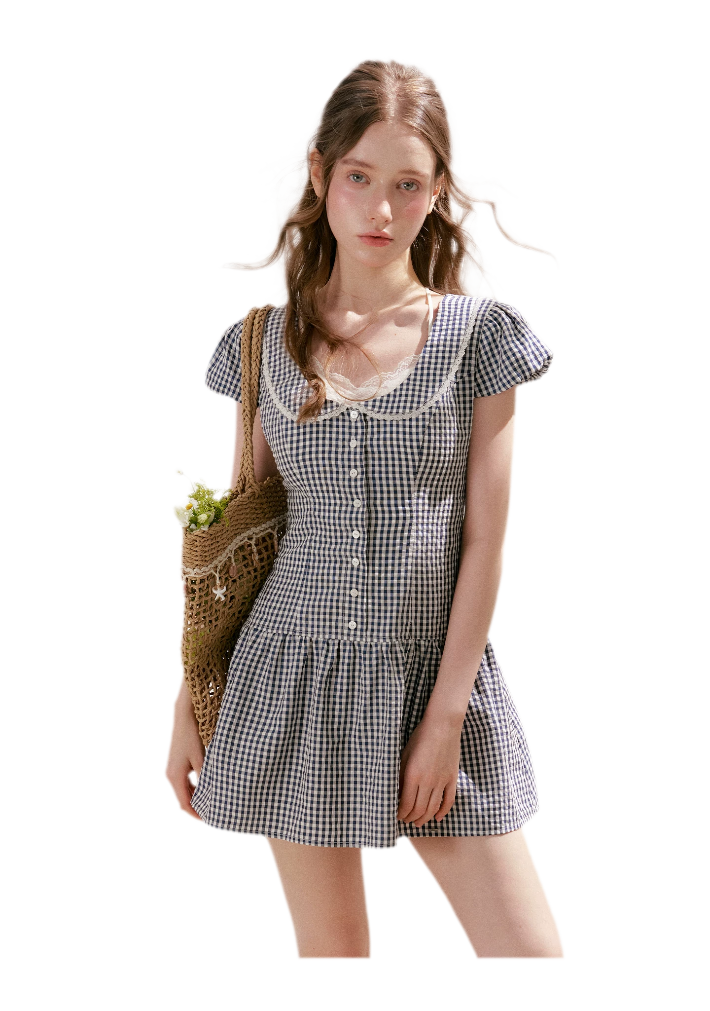 Lace Vintage Plaid Dress