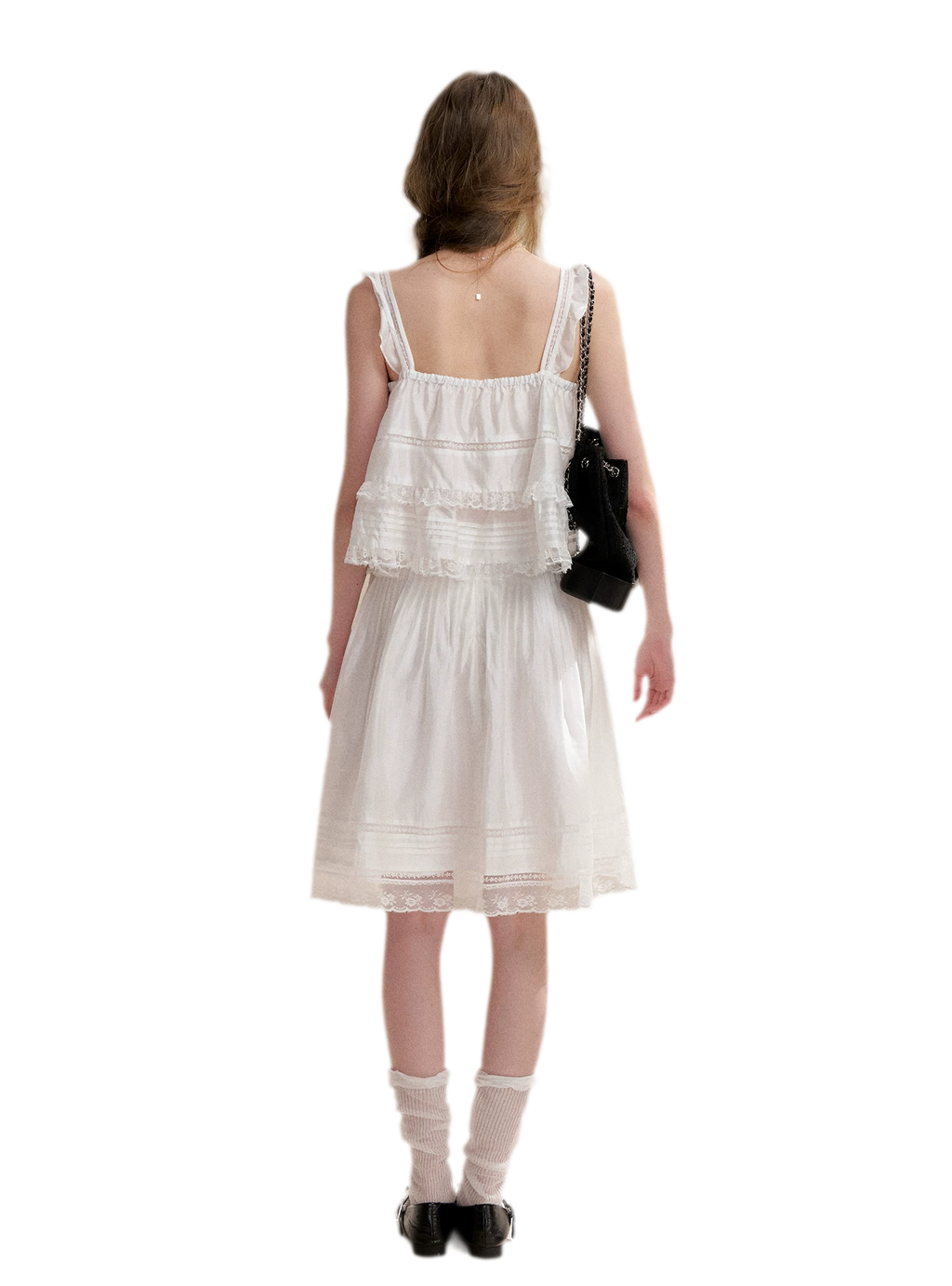 Lace Edge Camisole and Skirt Set