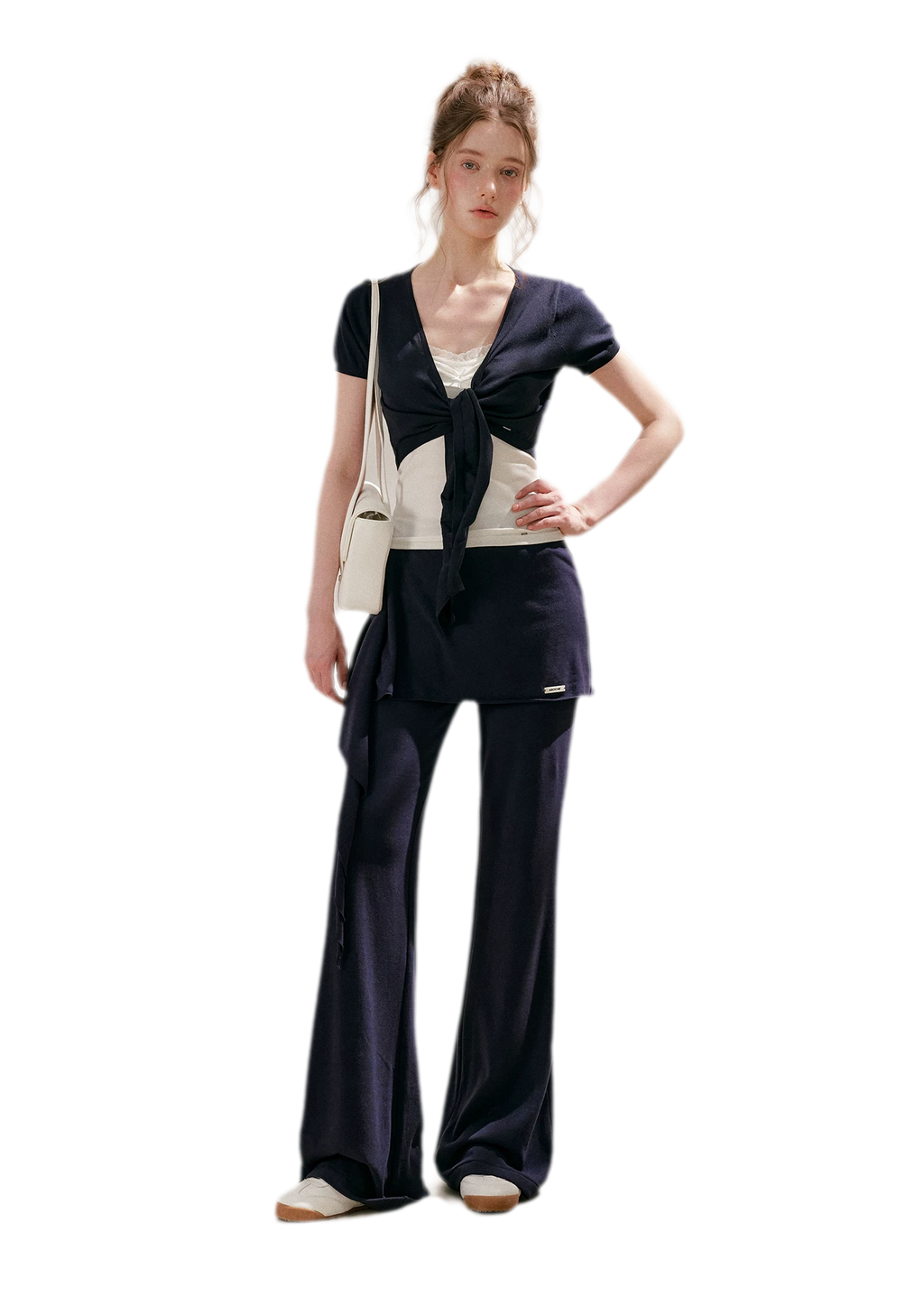 Sportique Cropped Knit Cardigan