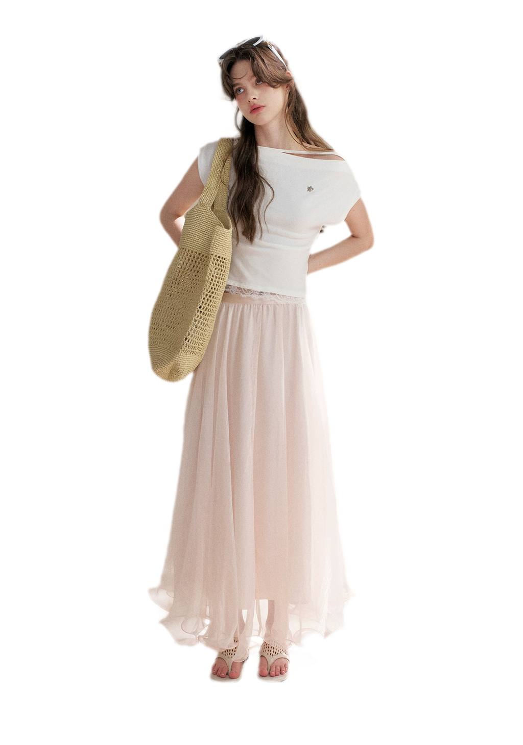 Sakura and Spring Stream A-Line Skirt