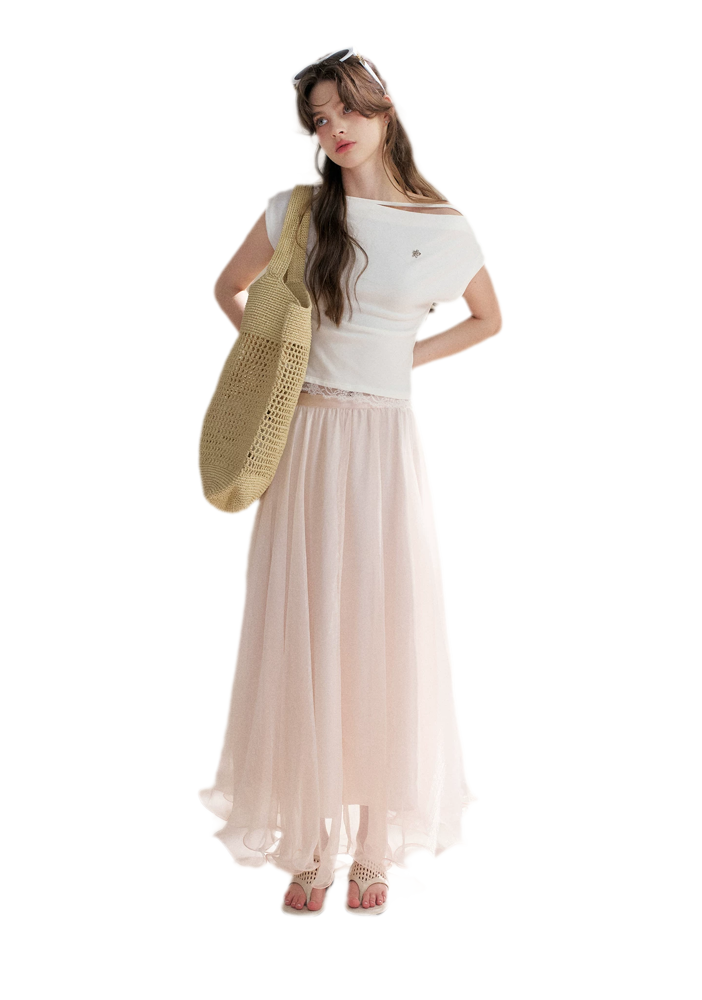 Sakura and Spring Stream A-Line Skirt