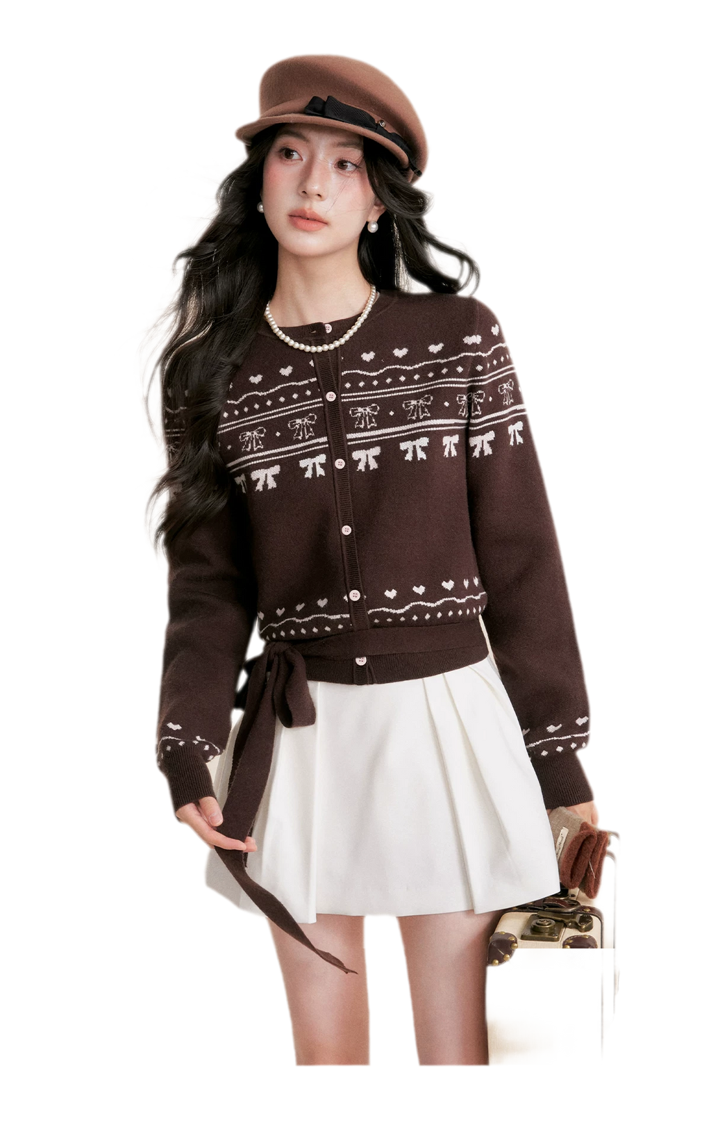 Fair Isle Tie Cardigan