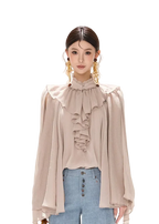 Lightweight Ruffle Collar Sleeveless Chiffon Blouse