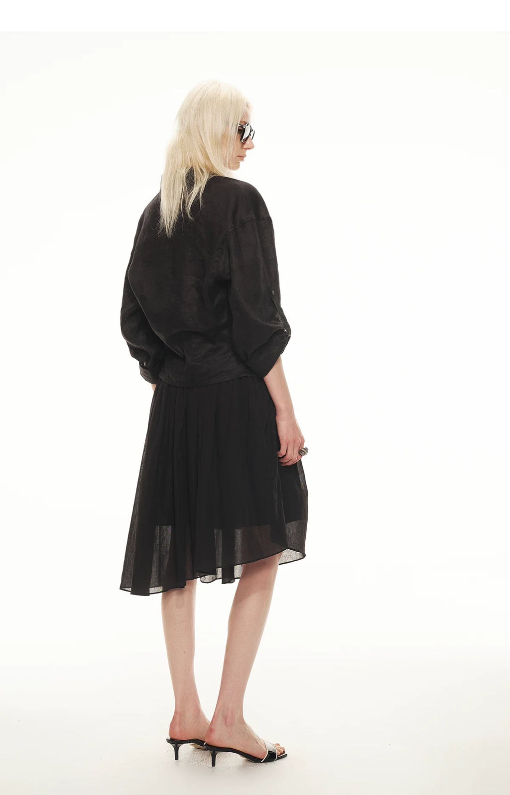 Linen Waist-Defined Shirt & Low-Rise Rolled Shorts Set