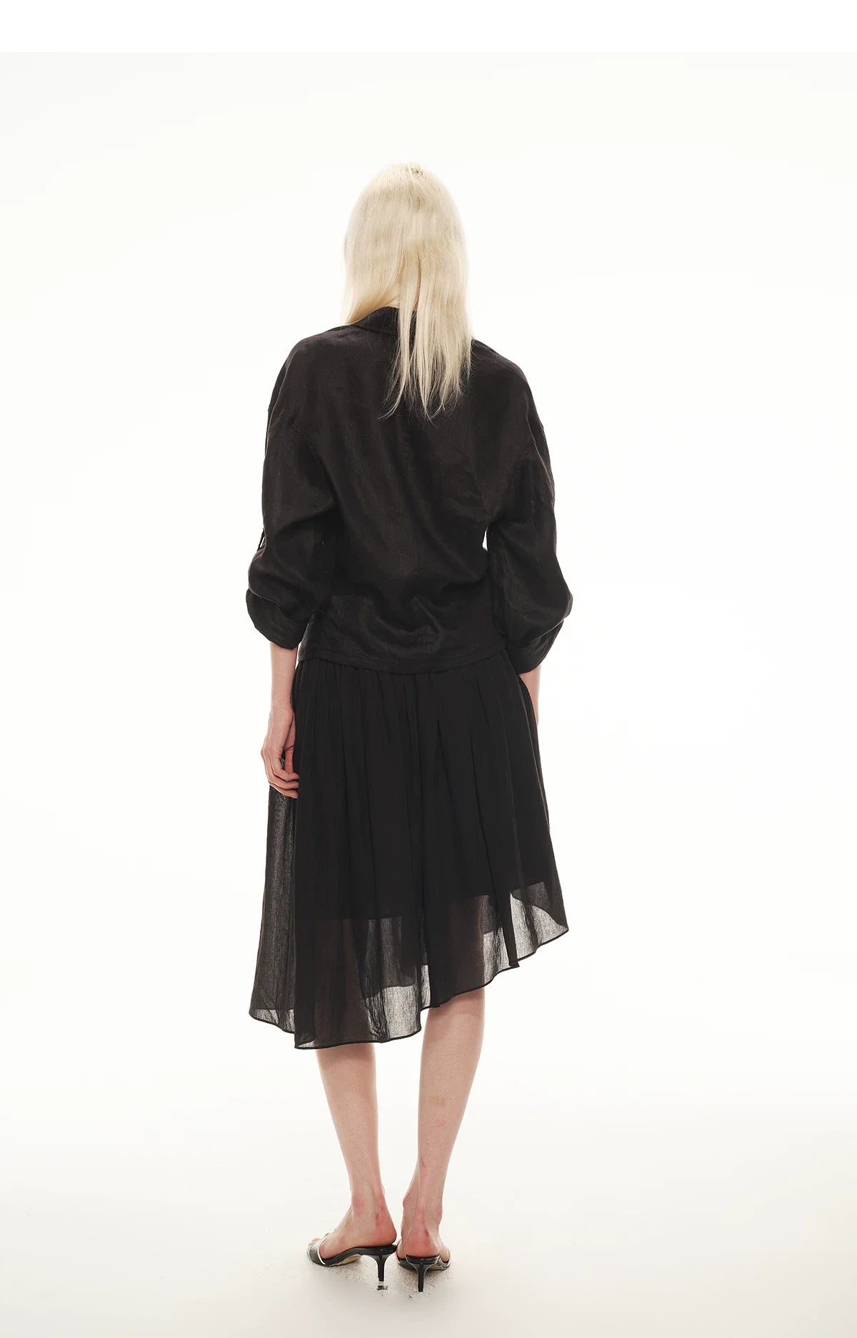 Linen Waist-Defined Shirt & Low-Rise Rolled Shorts Set