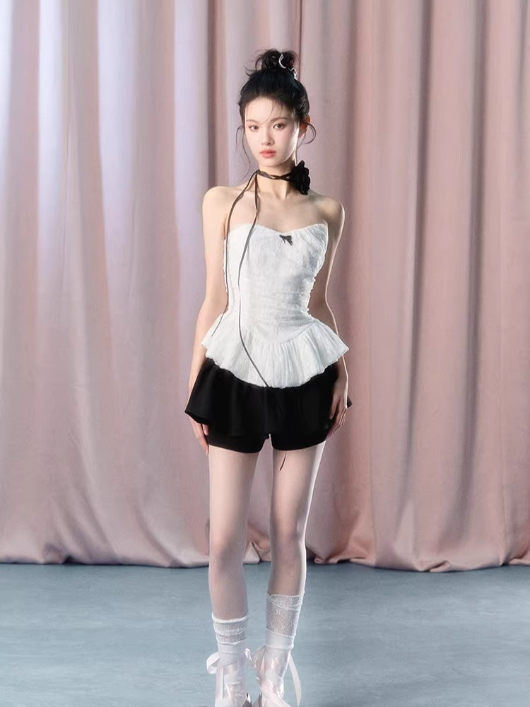 White Lace Corset Tube Top