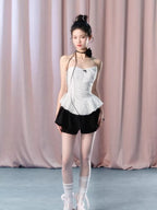 White Lace Corset Tube Top
