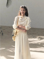 Ribbon Waist-Cinched Maxi Dress