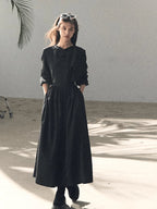 Ribbon Waist-Cinched Maxi Dress