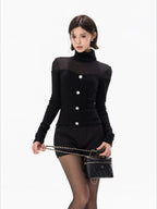 Pure Cutout Mesh Panel Knit Base Layer