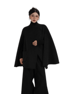 A-Line Cape-Style Double-Faced Wool Jacket