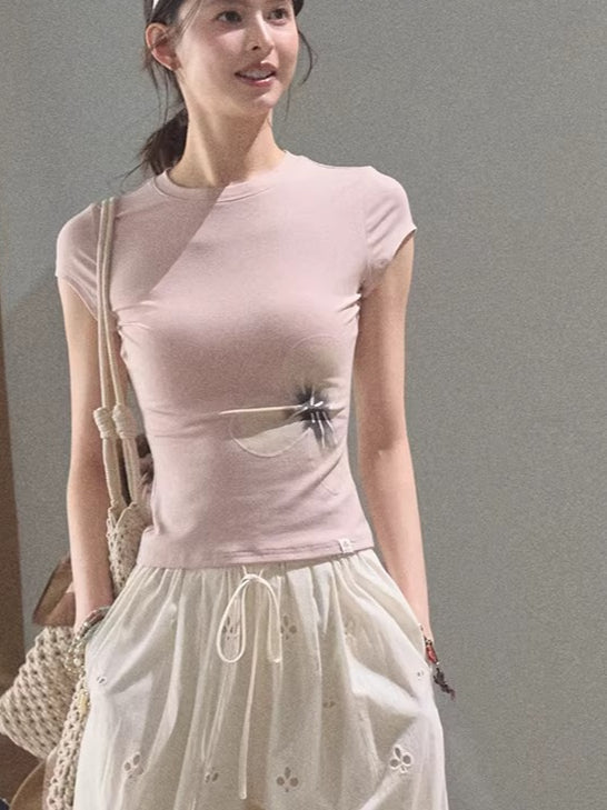 Slim-Fit Floral Print Short-Sleeve T-Shirt