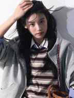 Miu-Inspired Varsity Sweatshirt & Skirt Set
