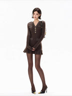 Cold Heiress Detachable Fur-Collar Mini Dress