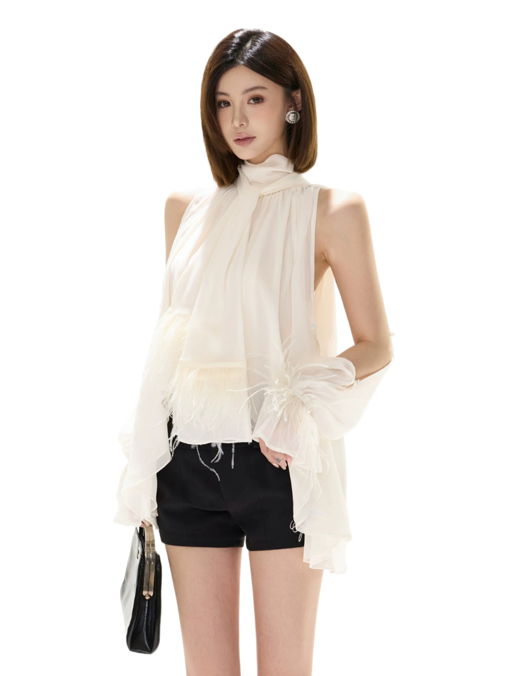 Vintage Court Halterneck Chiffon Sleeveless Blouse