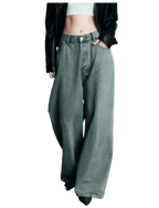Washed Relaxed Low-Rise Wide-Leg Jeans