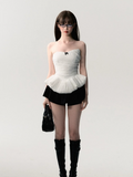 White Lace Corset Tube Top