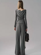 One-Shoulder Waist-Defining Knit Base Layer