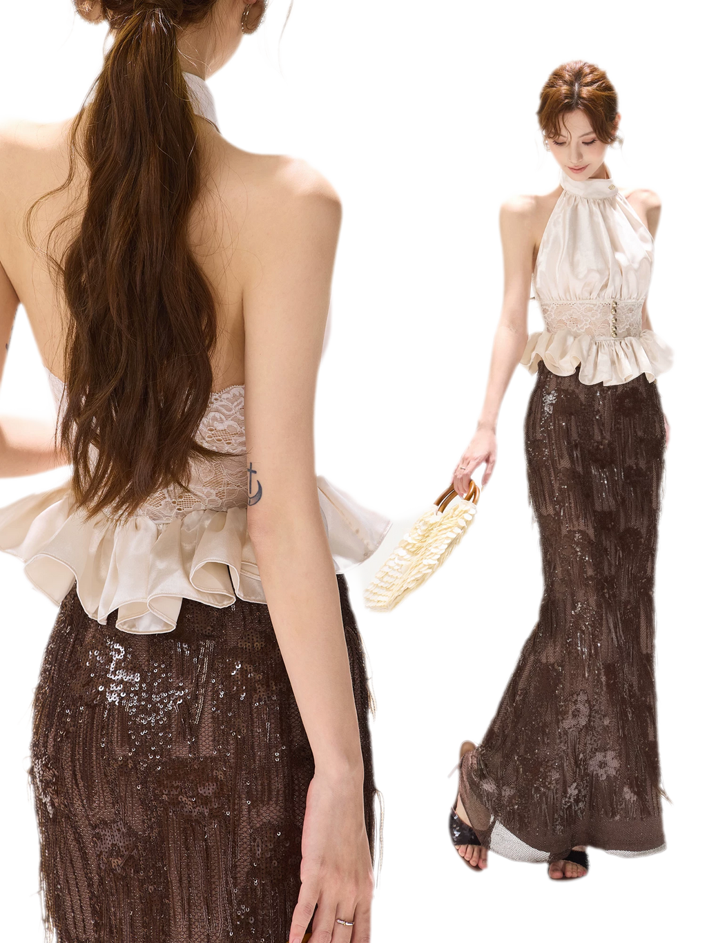 Vintage Sequin Tassel Skirt