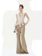 Satin Drape Flared Pants
