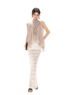 Lightweight Ruffle Collar Sleeveless Chiffon Blouse