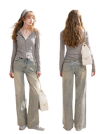 Rhinestone Logo Jeans