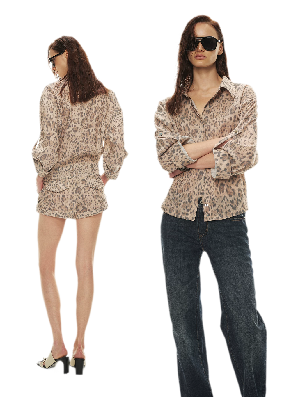 Tencel Linen Leopard Print Shirt & Short