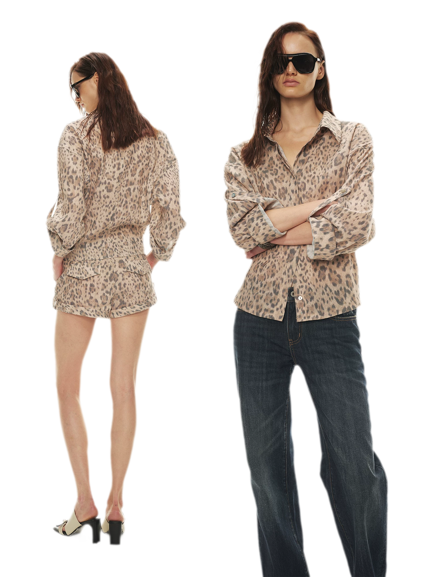 Tencel Linen Leopard Print Shirt & Short