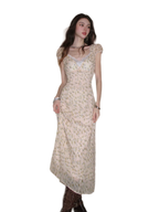 Lace V-Neck Long Dress