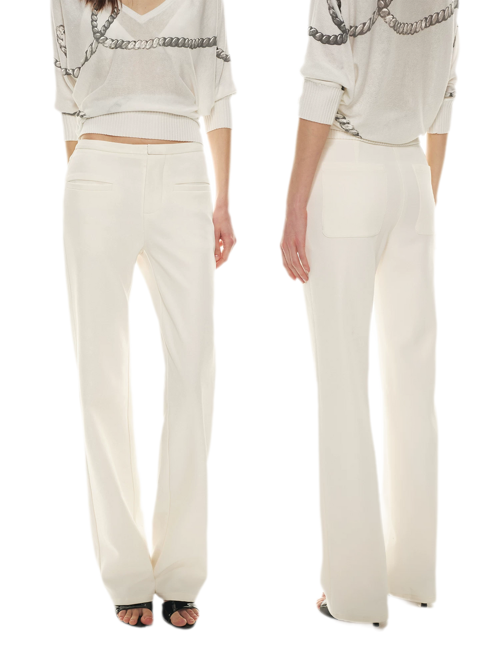 Classic Off-White Slim Straight Trousers