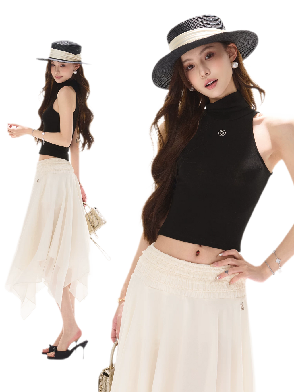 Cutout High Neck Tank