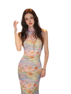 Spring Oil Painting Qipao Dress