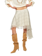 Asymmetric Chiffon Midi Skirt