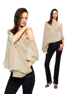 Matte Chiffon Cape Top