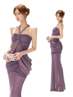 Mist Purple Mesh Fishtail Skirt