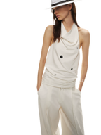 Minimalist Draped Neck Hand-Sewn Lens Halter Top