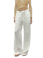 Relaxed Fit Linen Blend Wide-Leg Pants