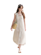 Sleeveless Mesh Lace Dress