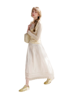 Lyocell Lace Pleated Skirt