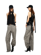 Plaid Tweed Wide Jeans