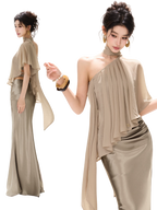 Amber Radiance Acetate Satin Mermaid Skirt