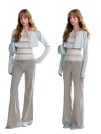 Tencel Cotton Drawstring Flared Pants