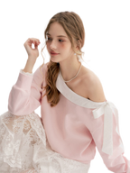 Balletcore Lace Collar Sweatshirt