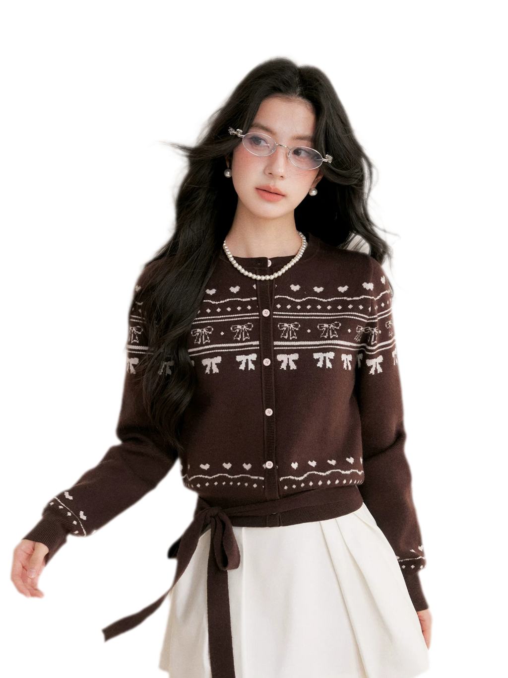 Fair Isle Tie Cardigan