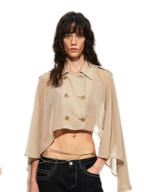 Sheer Trench Cape Top