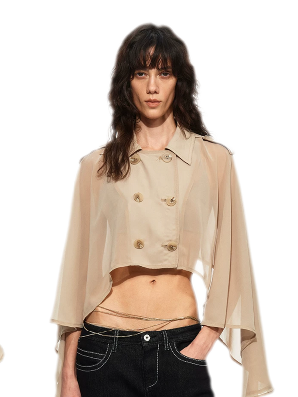 Sheer Trench Cape Top