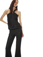 Tencel Hollow Halter Top & Flared Pants Set