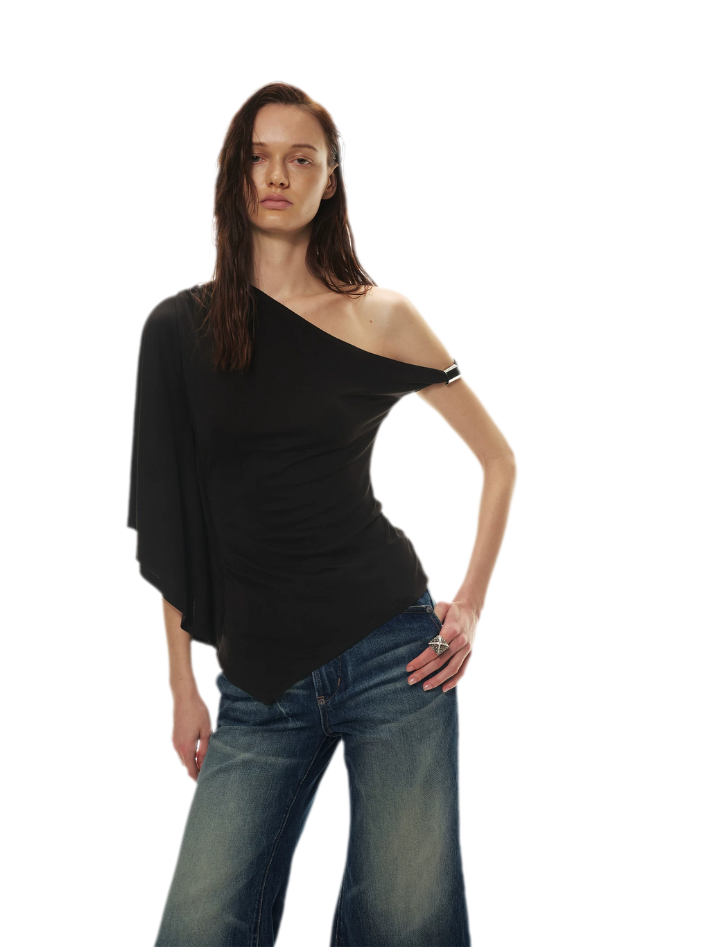 Modal Asymmetrical Single-Shoulder Top