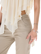 Slim Fit Flared Cotton Blend Pants
